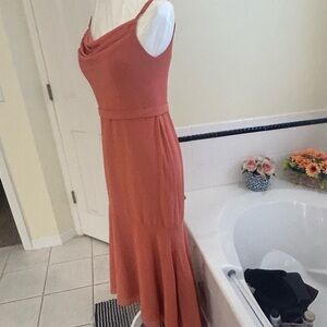 Azazie Terracotta Sleeveless Maxi Dress